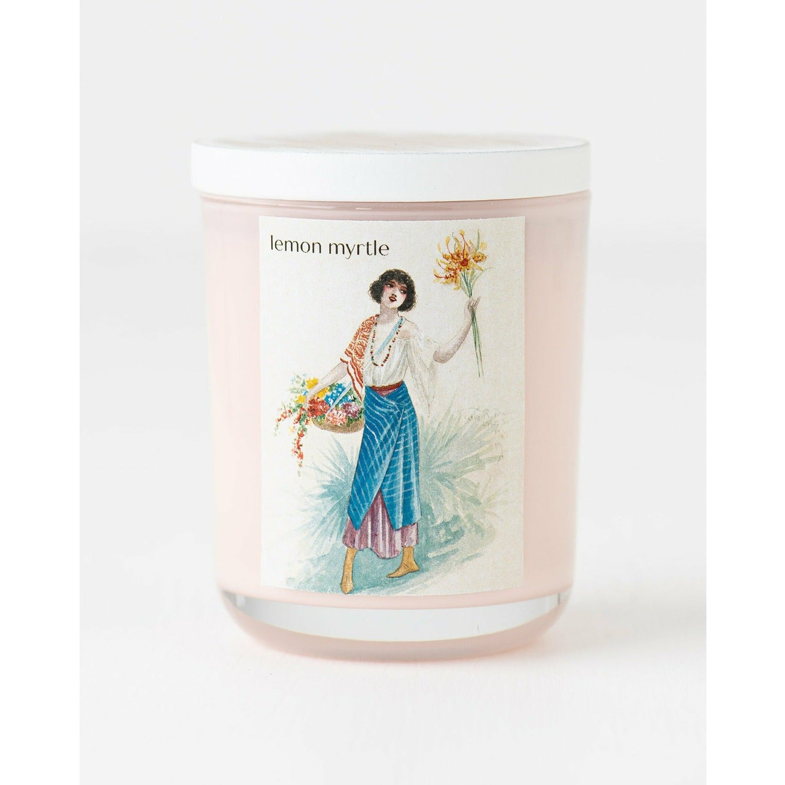 Lemon Myrtle Candle Pink jar Fairy Mount Gardens