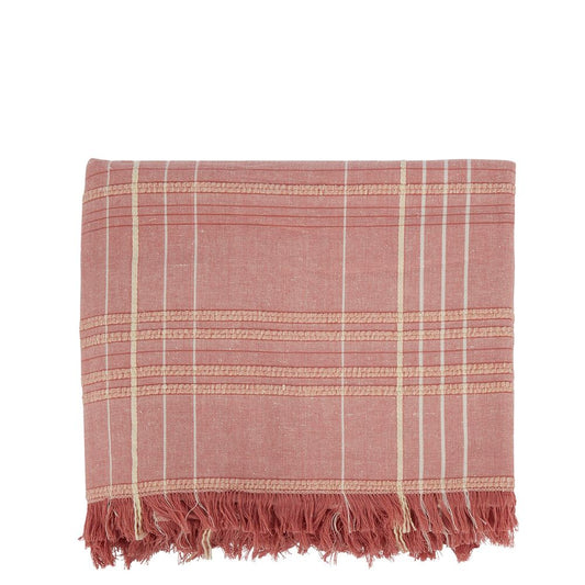 Textured Check Tablecloth Fig