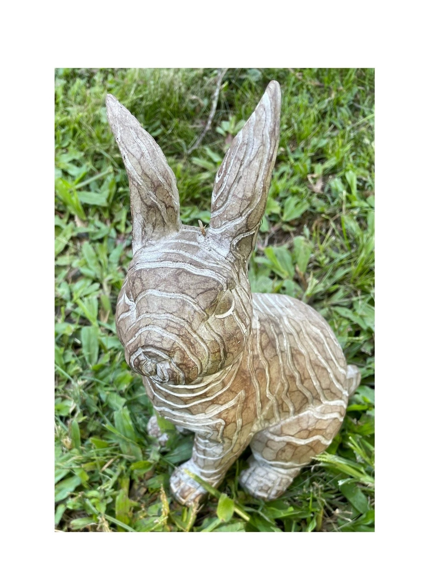 Carved Resin Rabbit Sitting