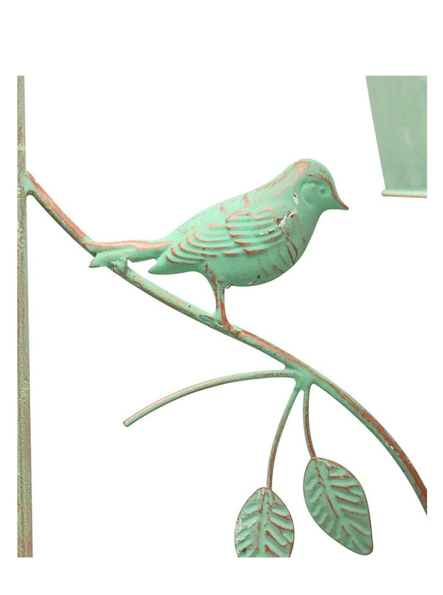 Leafy Arch Stake Iron Planter Stand with Birds