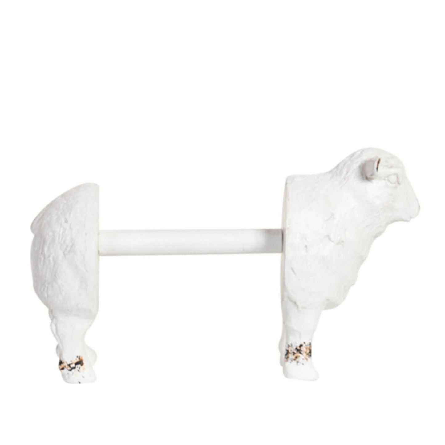 Kitchen Paper Towel Dispenser - White Resin Lamb