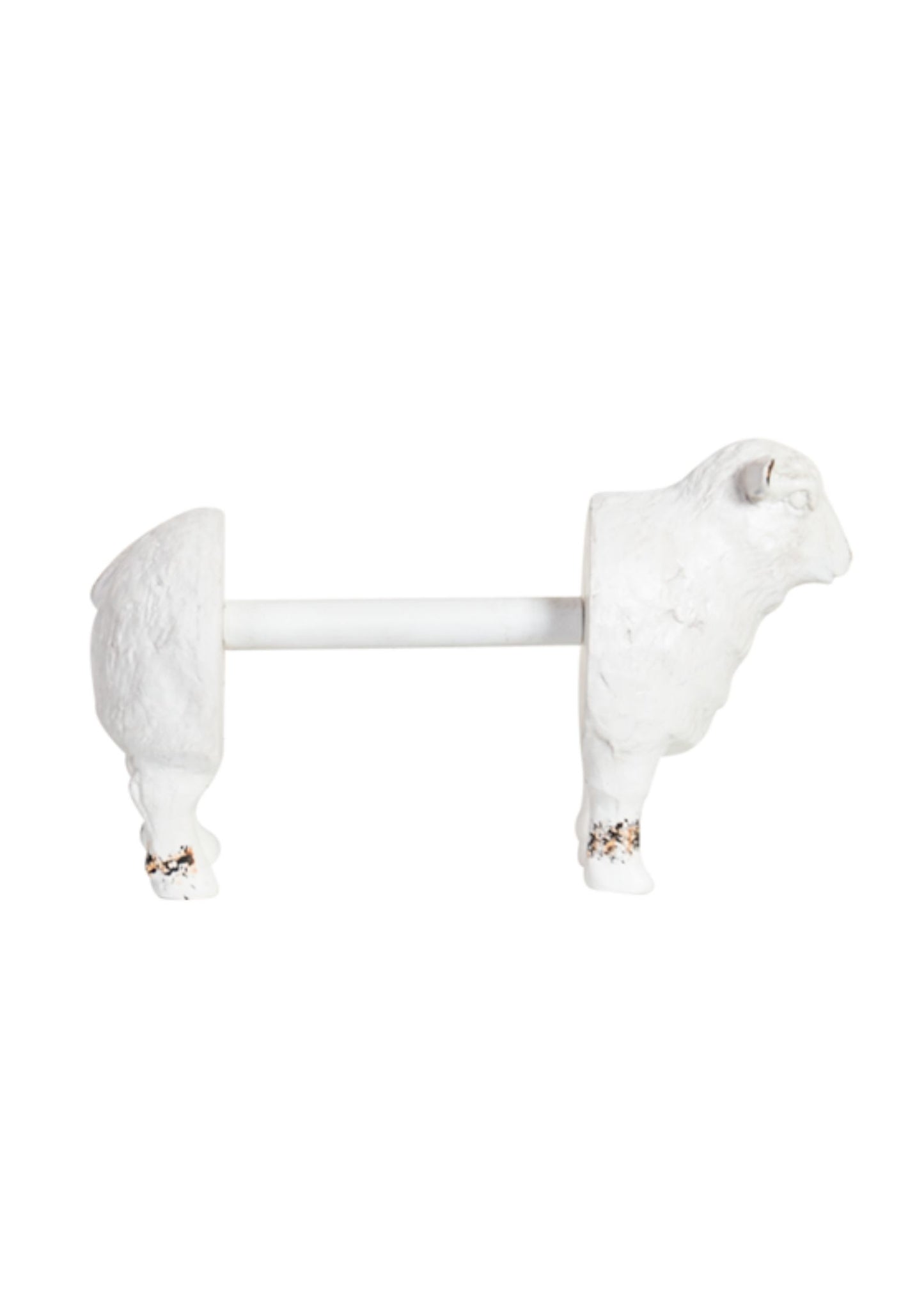 Kitchen Paper Towel Dispenser - White Resin Lamb