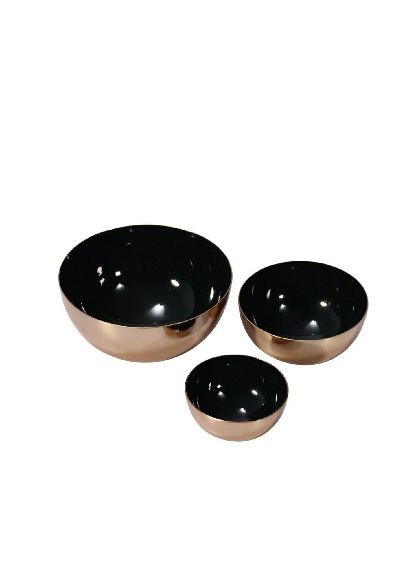 Forest Brass Enamel Condiment Bowl Set of 3