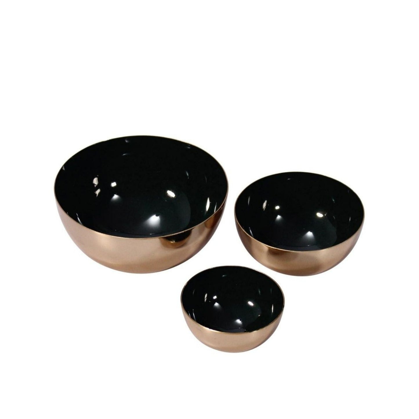 Forest Brass Enamel Condiment Bowl Set of 3