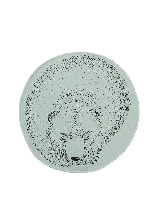 Green Bear Cotton Floor Rug