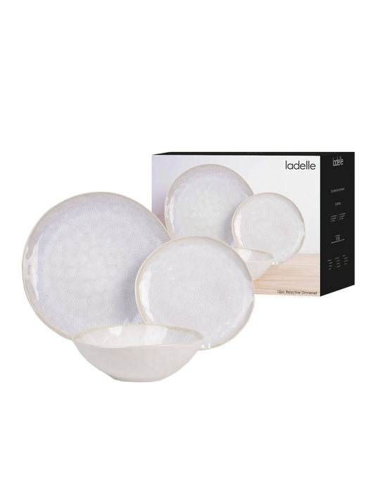 Positano Reactive White 12pce Dinnerware Set