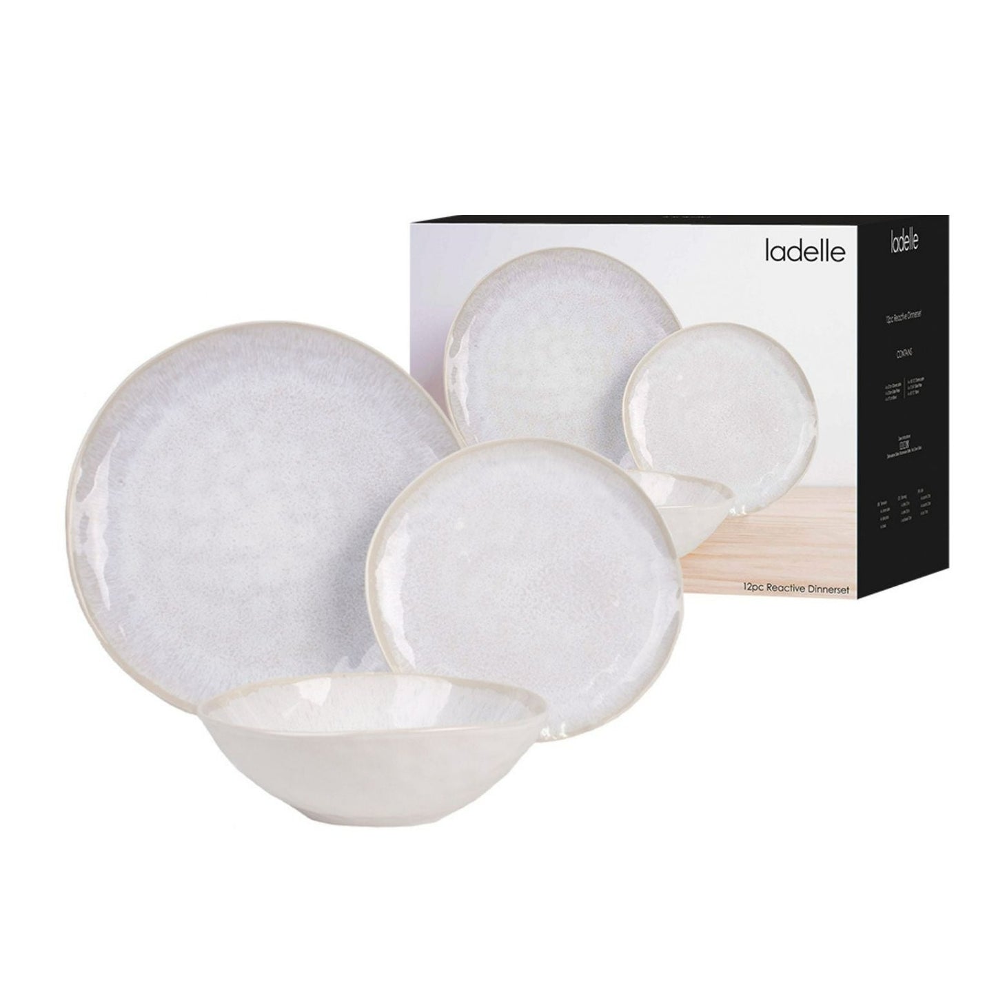 Positano Reactive White 12pce Dinnerware Set