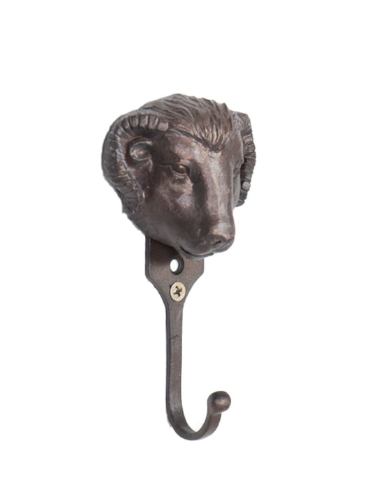 Pewter Ram Wall Hook