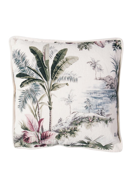 Palm Tree Canvas Cushion box edge