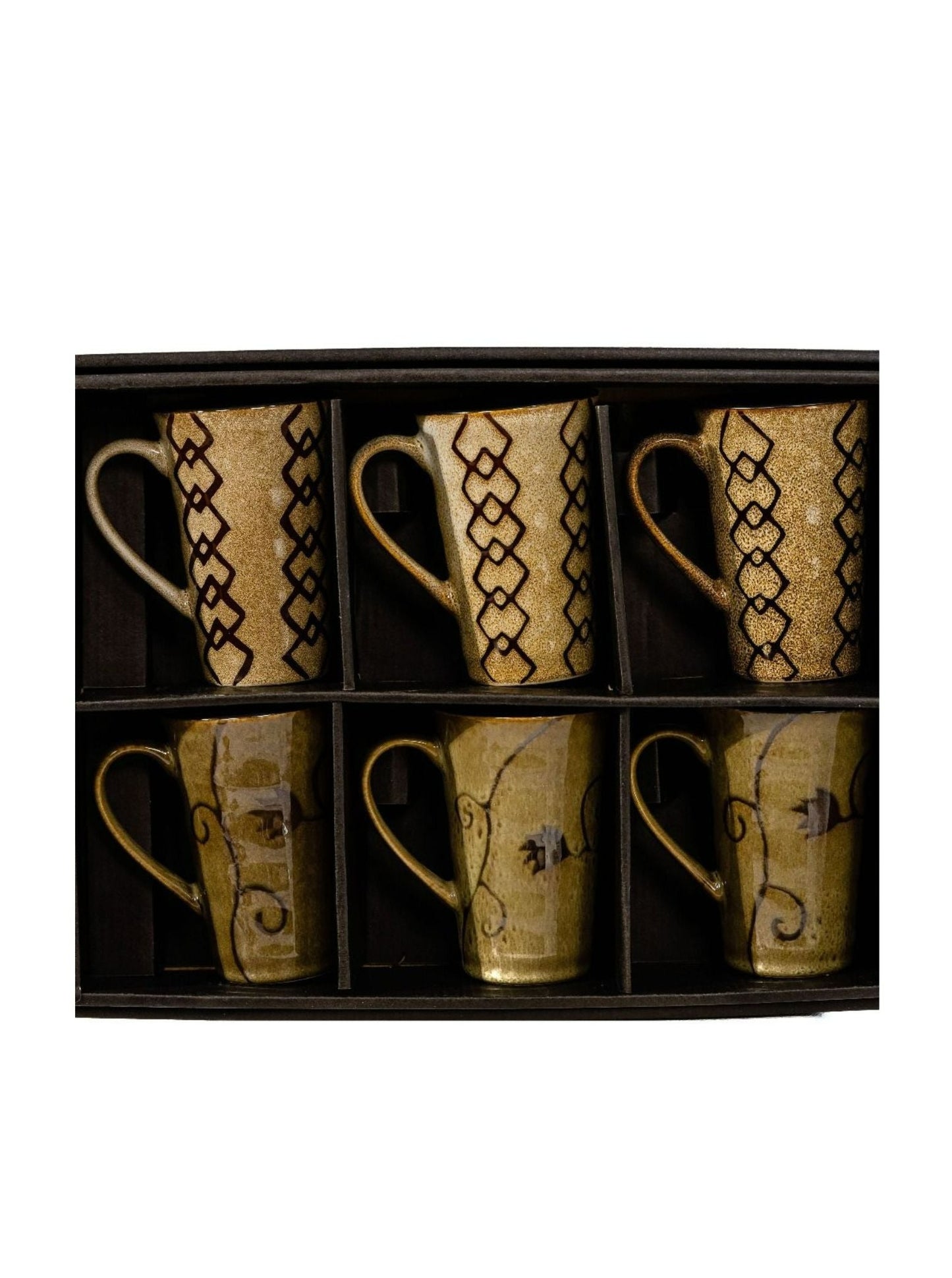 Stoneware Brown Tones 6 Pc Mug Set - Brown - 290ml