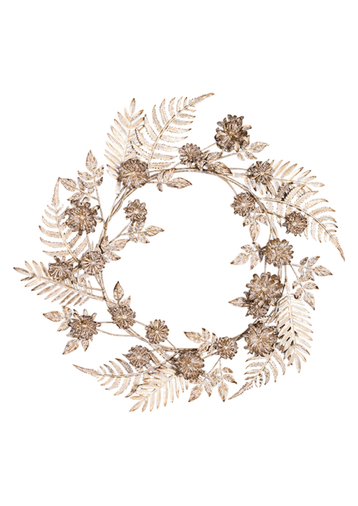 Decorative Metal Wreath 65cm Gold