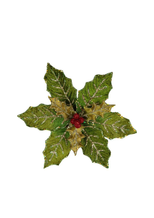 Velda Classic Holly Flower Clip Green