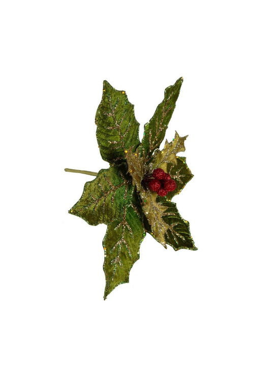 Velda Classic Holly Flower Clip Green