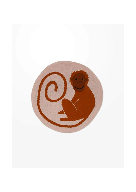 Kids Shaped Rug - Monkey - Brown - 50x50cm