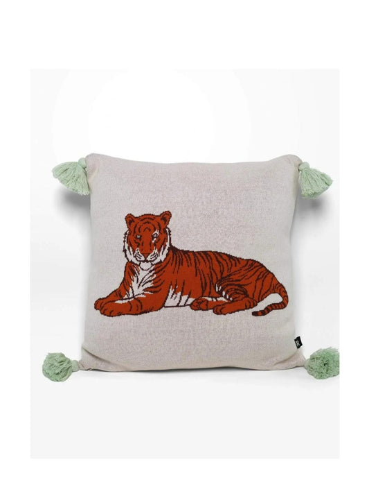 Kids Cushion - Tiger - Natural Cream - 45x45cm SKU: UNI12