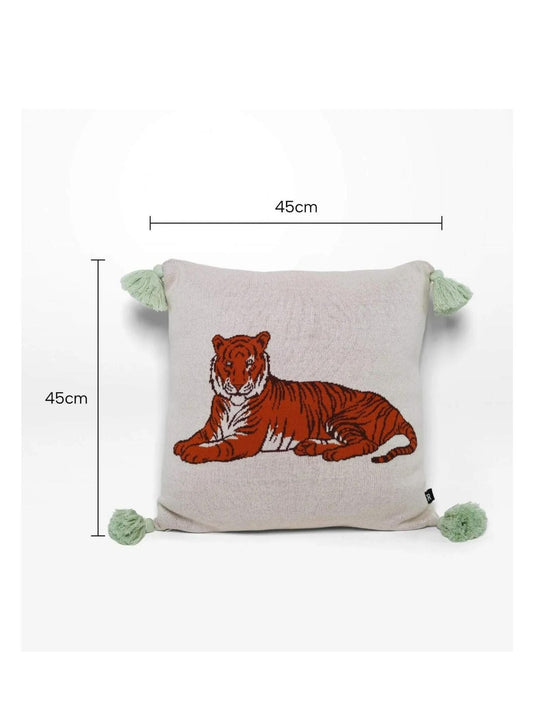 Kids Cushion - Tiger - Natural Cream - 45x45cm SKU: UNI12
