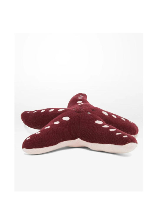 Kids Shaped Cushion - Starfish - Burgundy
