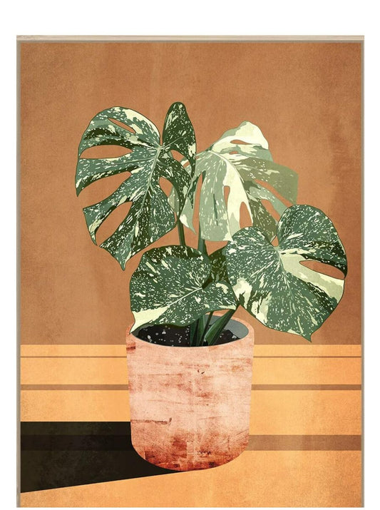 Framed Canvas Artwork - Potted Monstera