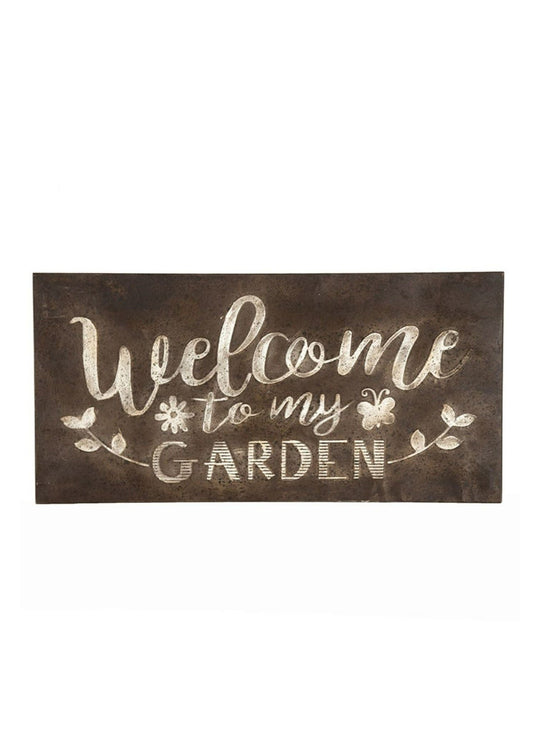 Welcome to My Garden Rust Wall Sign