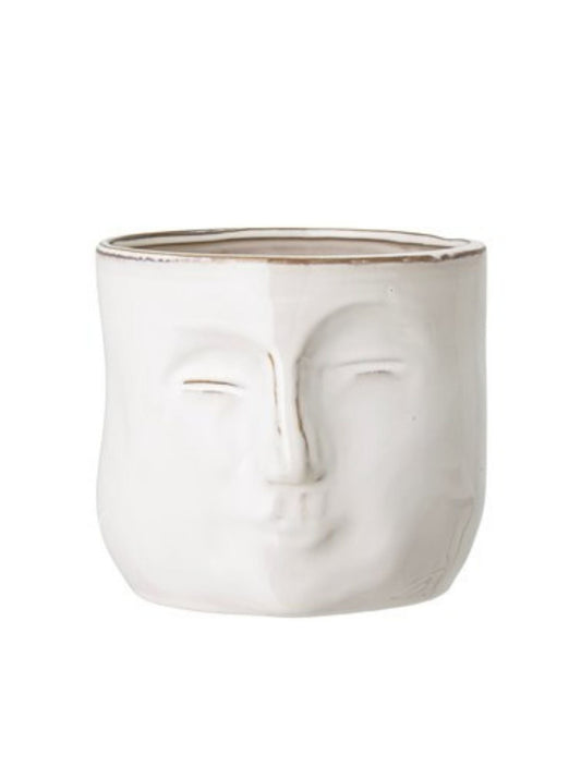 Stoneware Face Flowerpot