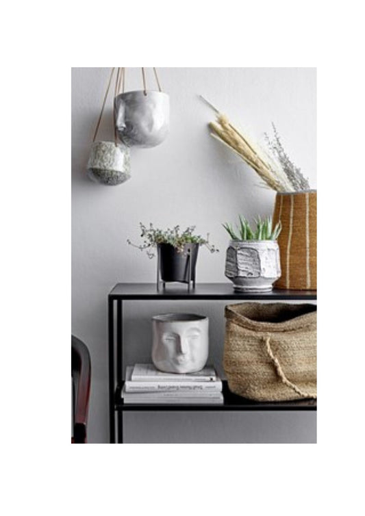 Stoneware Face Flowerpot