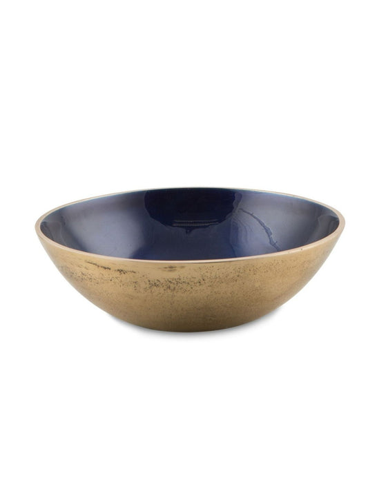 Gold / Cobalt Blue Round Serving Bowl